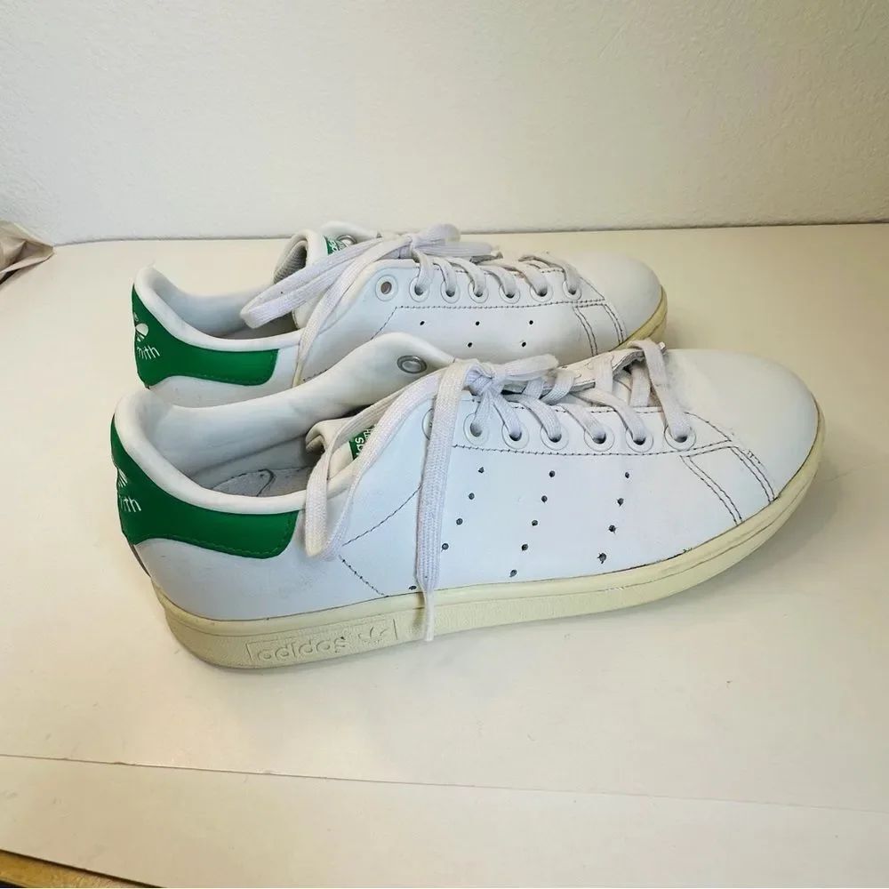 Adidas Stan Smith Orthalite White Green Leather Sneakers Women’s Size 5.5